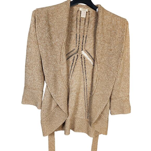Sundance Sweaters - SUNDANCE Belted Tan Cardigan Tunic Sweater‎ Womens Med Boho Hippie